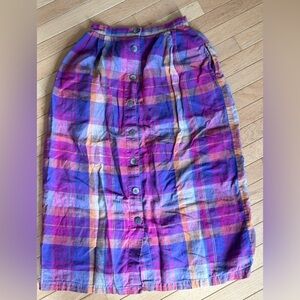 Pendleton Skirt Womens Purple Plaid Pockets Midi Vintage Work Preppy 8 S Y2K